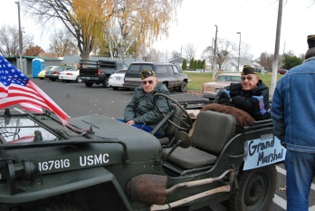 Veterans and members Earnie Wilmot (l) and PER Orlin Hansen are Grand Marshal's of the local Veteran's Day parade in Milton-Freewater.