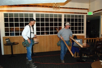 Remodeling projects took up many weekends. Here members Dennis Luke and Rob Perkins are hard at it.