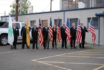 The Lodge Honor Guard proudly displaying our Nations Flags at the homecoming of the local National Guard troops who were deployed in Iraq.