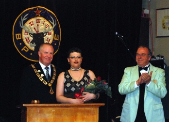 Exalted Ruler and wife Karin after being installed by PER Tim Deseve.
