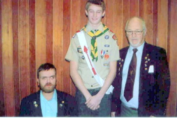  ER Craten McKee & PER Don Anderson, presented Zach Dressman with a
certificate & the American Flag at Zach's Eagle Scout Award Ceremony
February 28, 2009 at St. Joseph's Catholic Church in Superior.