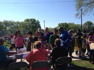 State President Pete Smith helping out at registration