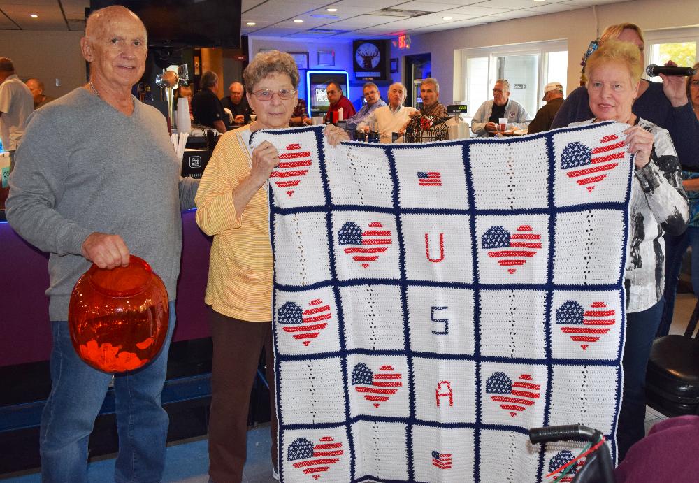 Prize blanket for Veteran's luncheon