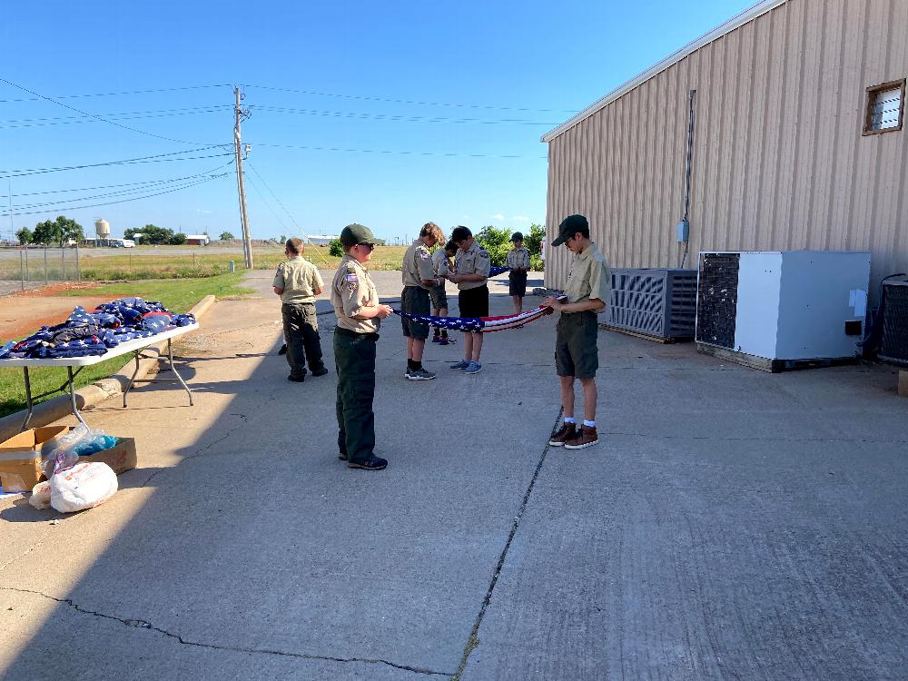 Lodge Troop 144 Conducting Flag Retirement