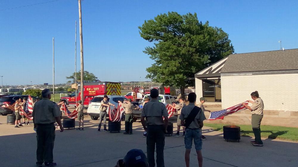 Lodge Troop 144 Conducting Flag Retirement