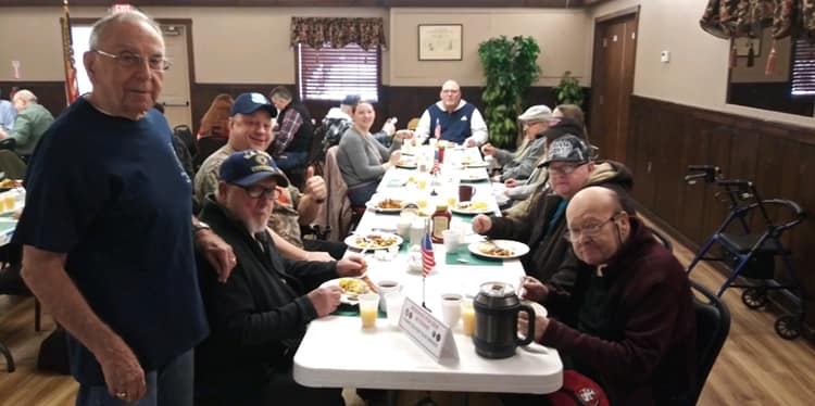 Our Lodge is proud to welcome disabled veterans to our monthly Sunday breakfasts. Another means of expressing our appreciation for the sacrifices they have made. (October 27, 2019)