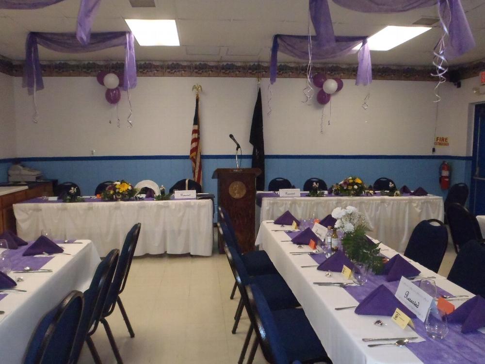 Dining Room decorated for 50th Anniversary Dinner