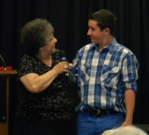 Finnigan C receives an award for above and beyond from Veronica (Ronnie) Priest 2013-2014 Auxiliary President. He also received one from the Elks! Great job Finn!