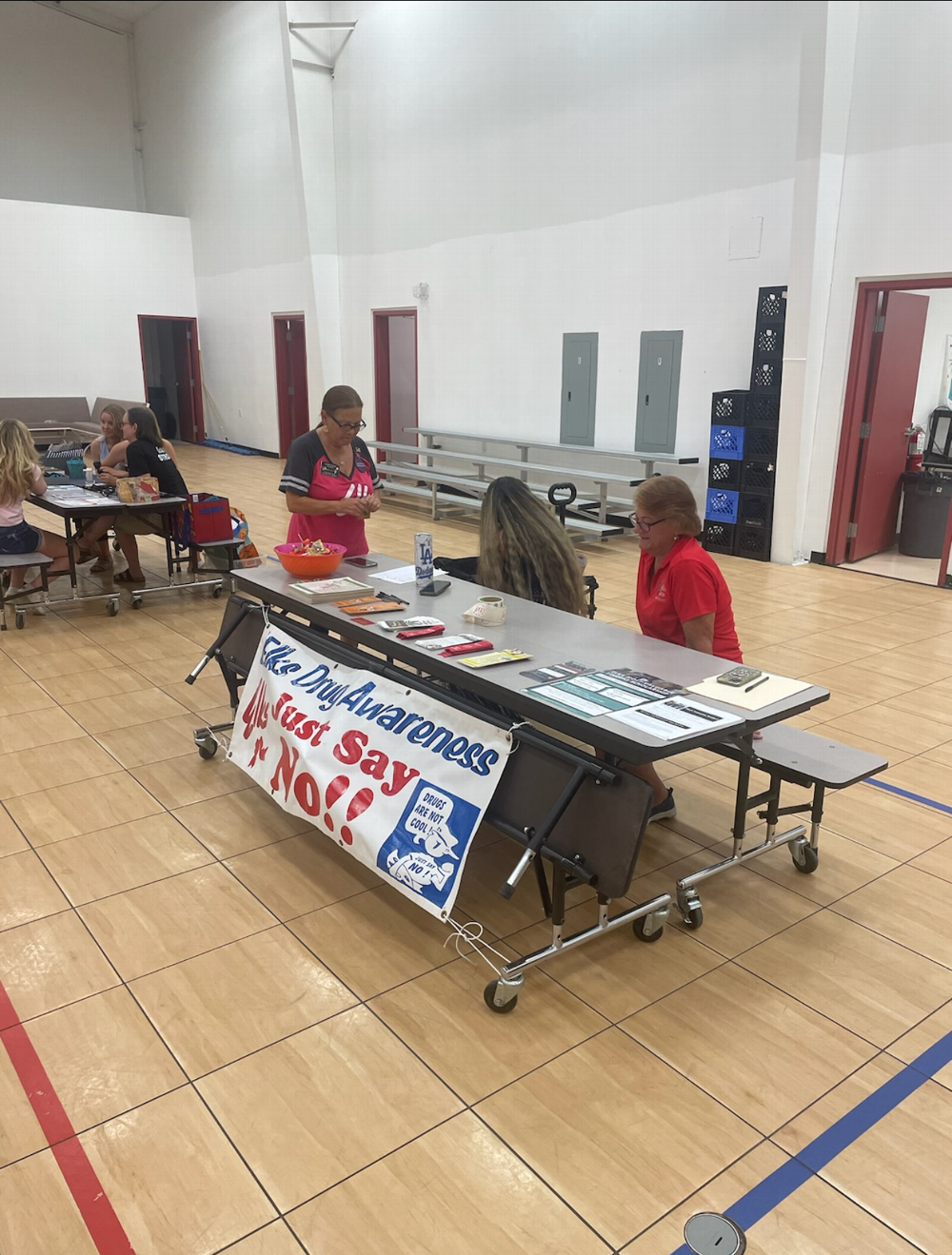 Lodge Secretary Kathy Honse and Drug Awareness Committee Chairman Sarah Valle at Drug Awareness booth at MALC open house.