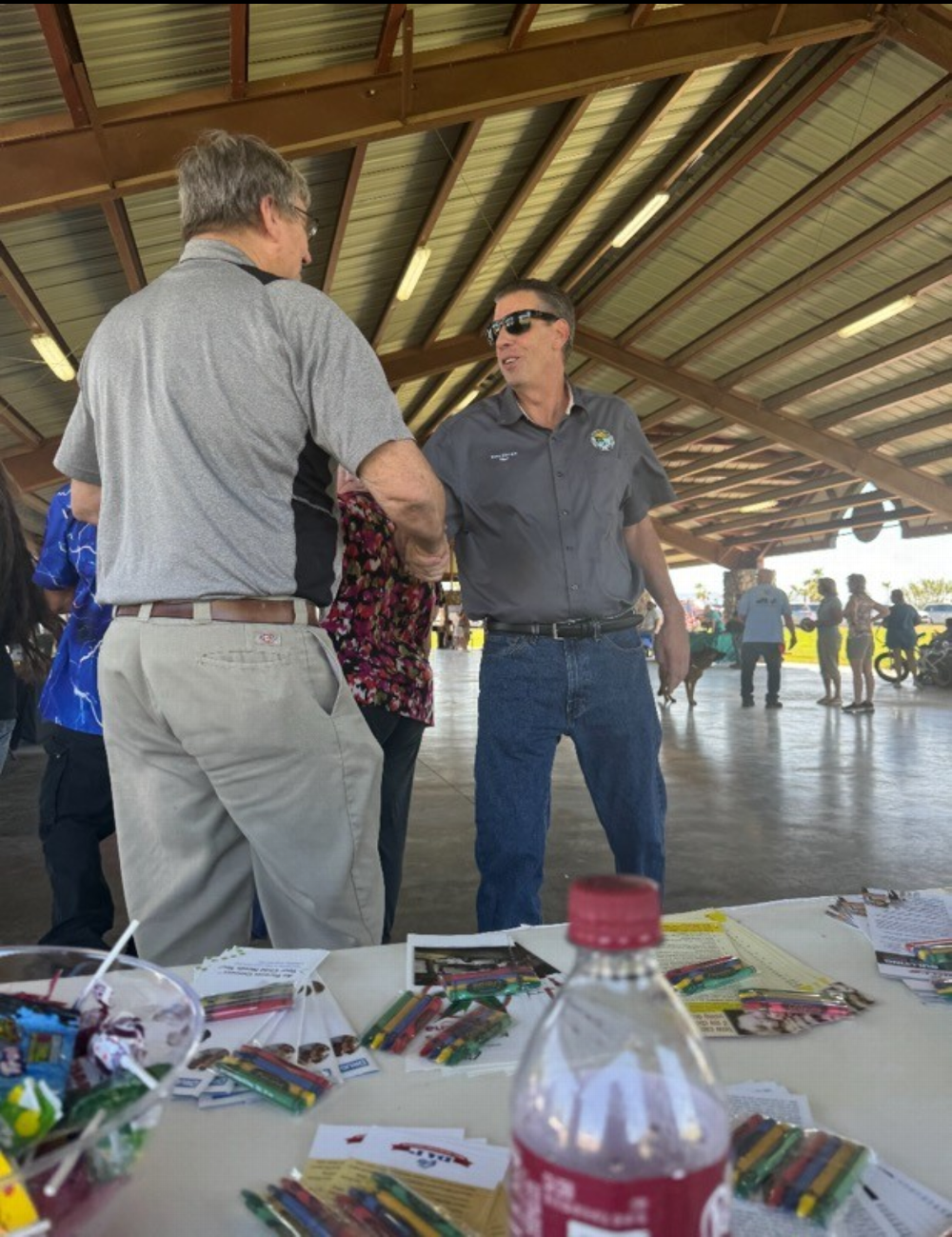 Bullhead City Elks ER Walt Honse and Bullhead City Mayor Steve D'Amico at Recovery in the Park