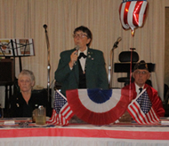 Veteran's Day Dinner November 12, 2017. Pictured Left, ER Frankie Rigert, Center PER Alice Custodio, Right: Commander Bob Dean of American Legion