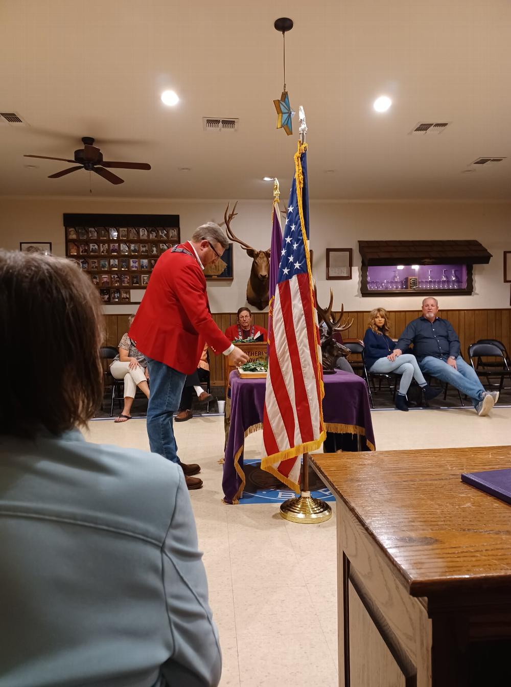 ER John Stammreich serving as Esteemed Loyal Knight for the Denton Elks Lodge 2021 Remembrance Ceremony