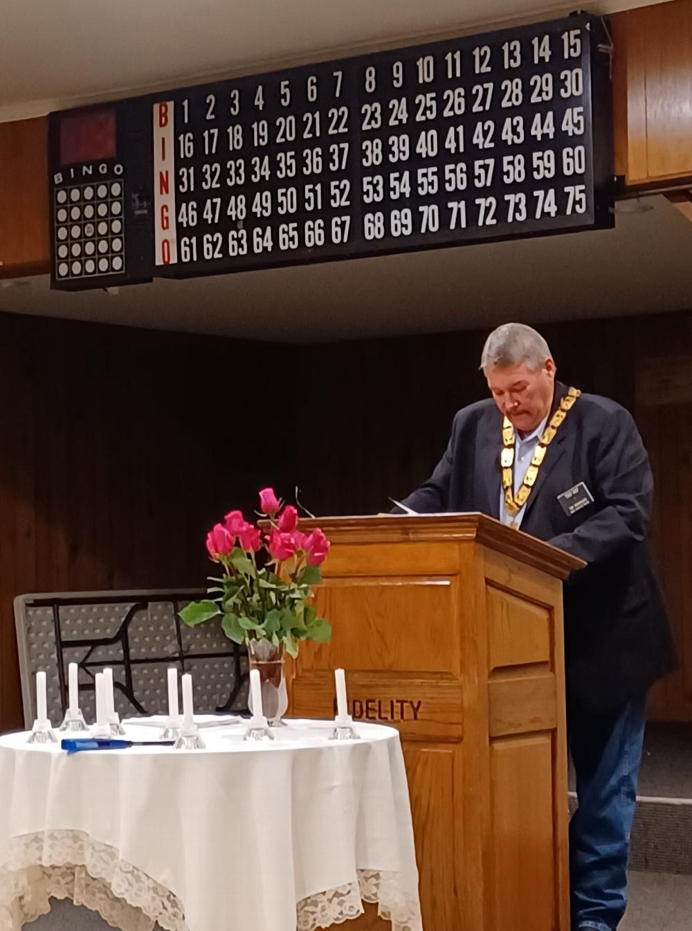 PER Tim Randolph serving as Exalted Ruler for the Denton Elks Lodge 2021 Remembrance Ceremony