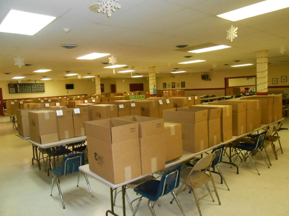 Food baskets ready to be packed