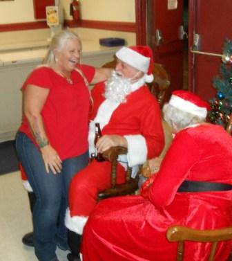 Sandy C on Santa's lap