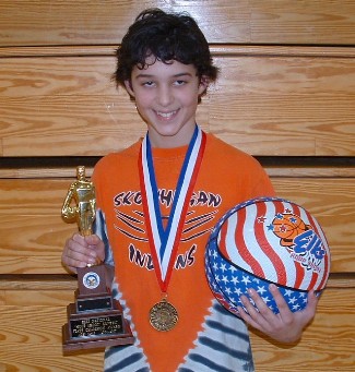 Tyler Blanchet of Skowhegan won the 2006 Boys 12-13 Maine State Hoop Shoot title, finishing ahead of Matthew Bullard of Sanford and Cody Savage of Bangor.