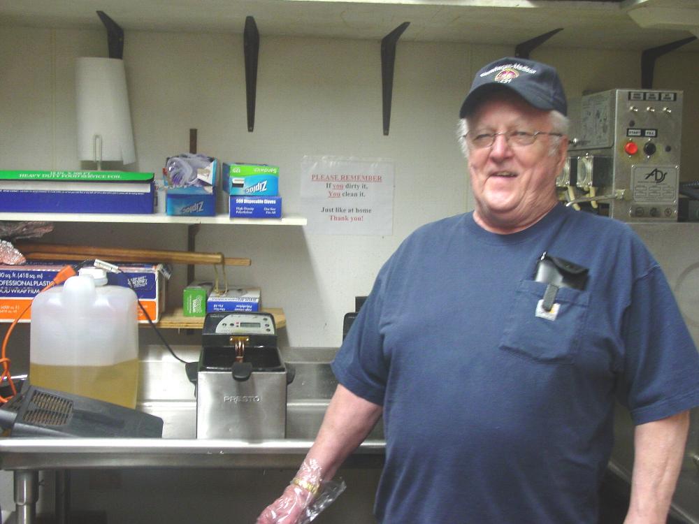 Our Cook in Chief.... preparing for Tuesday Night meal...... Wing Night!!!