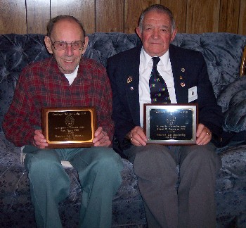 Earl Vigue (left) was presented with his Honorary Life Membership plaque in the summer of 2006 by Past Exalted Ruler and HLM Alfred Carpenter. Vigue passed away in March 2007.