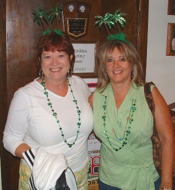 Beth Bolton (right) and Exalted Ruler Julie Washburn got into the spirit of the Sept. 22, 2007 Hawaiian luau, hosted by the Lodge Activities Committee.