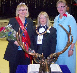 Debra Tanner of Skowhegan (left)was named Mother of the Year at the May 11, 2008 Mother's Day cermony. Also pictured are Exalted Ruler Julie A. Washburn and 2007 Mother of the Year Leslie O. Korhonen.