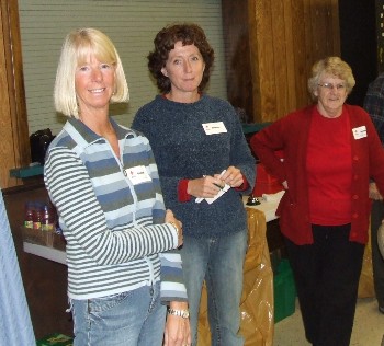 Paula Crockett, Linda Hodgdon and Terry Leblond volunteered as escorts for the Nov. 30, 2007 Red Cross blood drive. 