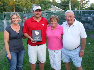 Rick York was named Father of the Year by the Skowhegan-Madison Lodge at its annual Veteran's Committee barbecue on June 18, 2010. Pictured (left to right) are his wife, Jen; Rick York; and his parents, Joyce and Richard.