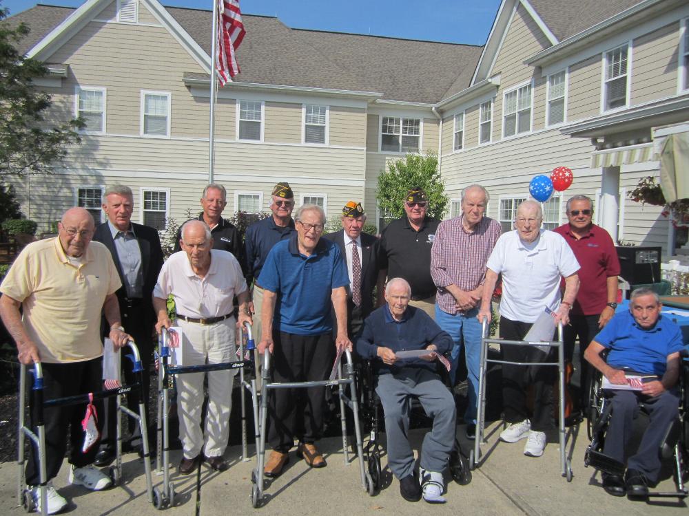 Co Veterans Chairs, Dick Mercora and Frank Vario with other Manasquan Elks remembering our veterans at Brandywine Senior Living on 9/11/2017