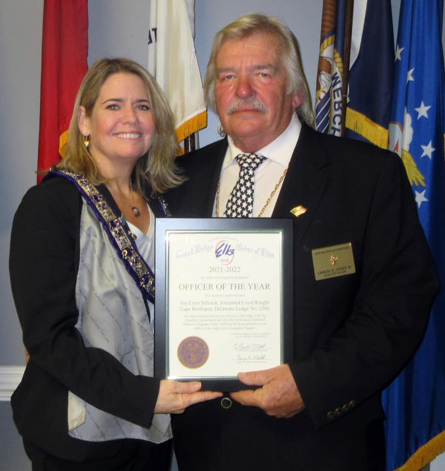 Joy Schreck - Officer of the Year-presented by Sam Lesher, PER