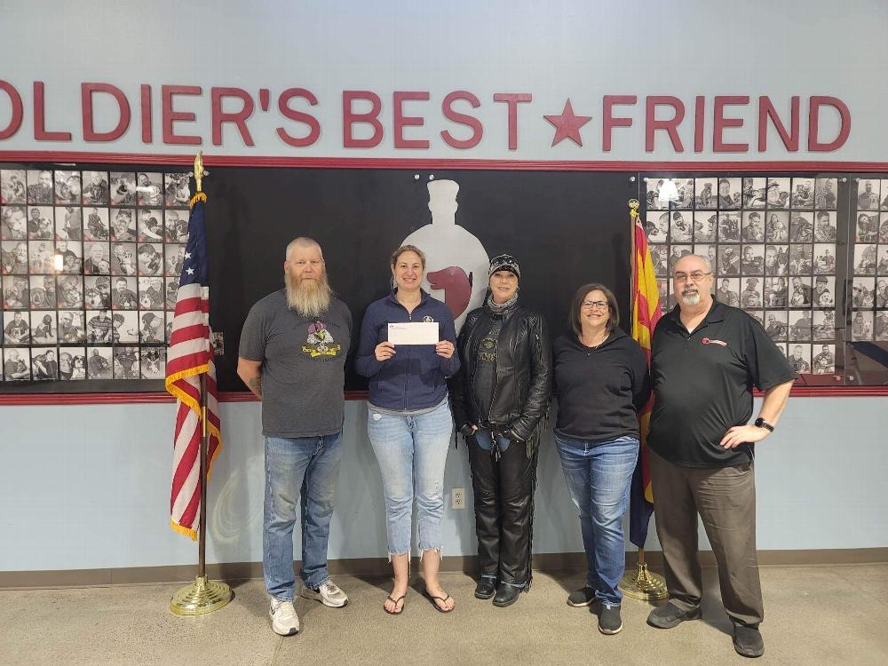 Elks Riders Present Veteran Services Donation to Soldier's Best Friend Feb 2023