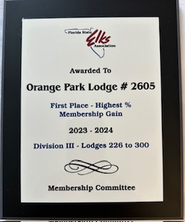 1st Place - Highest Membership Gain 2023-2024