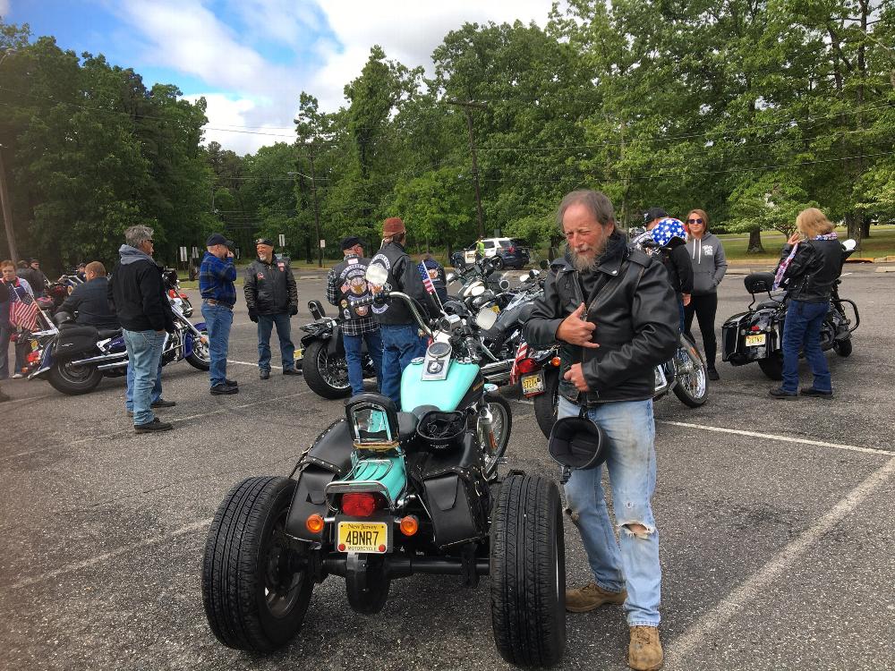 Elks gathering in Jackson Memorial Highschool for Memorial Day ride and ceremony