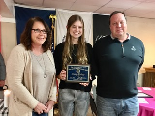 Susan Bishop, recipient of the Chase Montgomery Memorial Scholarship, shown with Amey & Scott Montgomery at the Feb. 9, 2020 Scholarship Reception