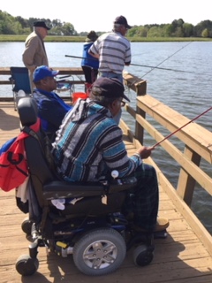 Great group of vets enjoying fishing on the April 13 Outing with the Elks