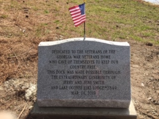 Memorial Stone dedicated to the US Veterans at the Ga War Veteran's Home at Cedar Pond March 14, 2019