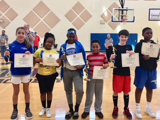 First Place winners at the Lake Oconee Academy Hoop Shoot put on by Lake Oconee Elks on January 21, 2018