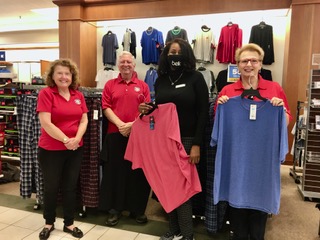 Norma Graham, Mike DePetrillo, Latasha Johnson(manager of Belks) and Mary Zachary shop for clothes for the Veterans November 2020