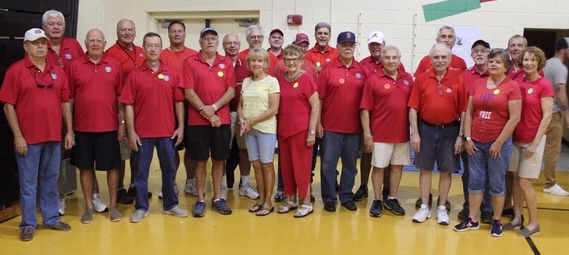 Lake Oconee "Red Shirts" turned out in force as usual for the May 18, 2019 distribution of food at Second Harvest.