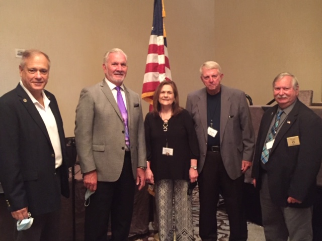 Bill Lewis recently attended the Alabama State Annual Meeting in Birmingham.  Pictured L-R:  Rudi Masi, Fla. State Pres., Mike Smith, PNP, Ga State Sponsor, Shirley Jerrell, Ala. State Pres., Charles Pratt, Miss. State Pres. and Bill Lewis, Ga. State Pres.