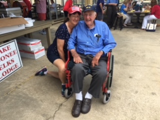 Sandy Langan and 99 year old WWII Vet George Hunt